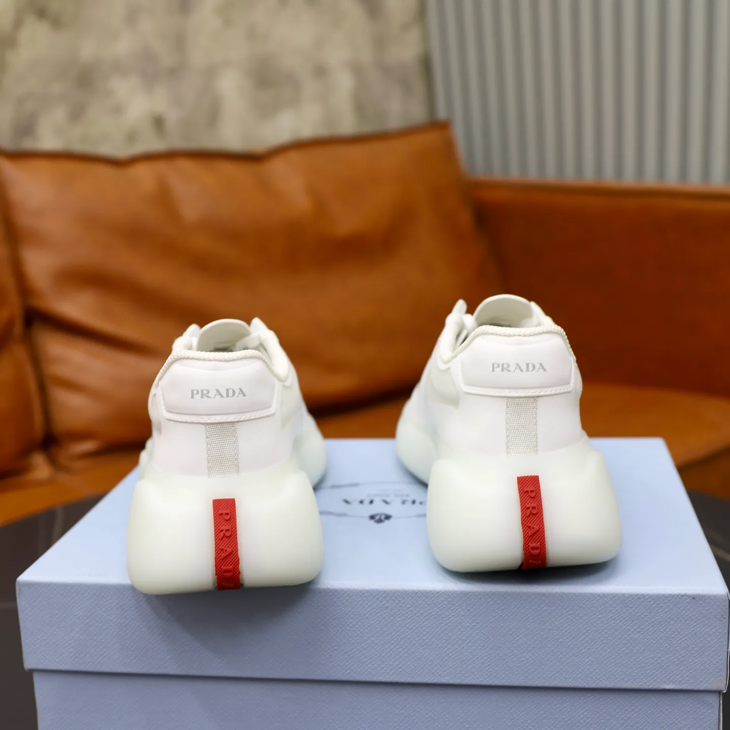 Men's Shoes 💰760💰 PRADA America's Cup Recycled Nylon and Bike Fabric Sneakers Practical and innovative, these regenerated nylon sneakers are modern, with lightweight soles and minimalist details. The upper is decorated with temperature-locking adhesive tape, screen-printed ADA logo, nylon loop shoelaces, T sole, made of ultra-light foam rubber filling material, rubber pattern texture, sole height: 40 mm, removable fabric-covered insole, Size 39-44